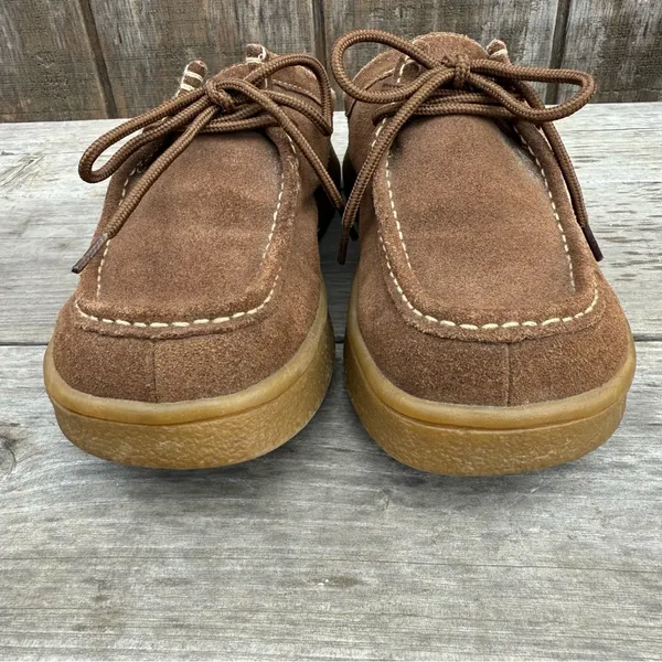EUC Ellemenno Brown Suede Mules Clogs Woman’s Size 7 Gum Sole 80s Vintage - Image 6