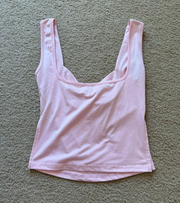 Amazon Pink Tank Top With Slits On Side - Image 3