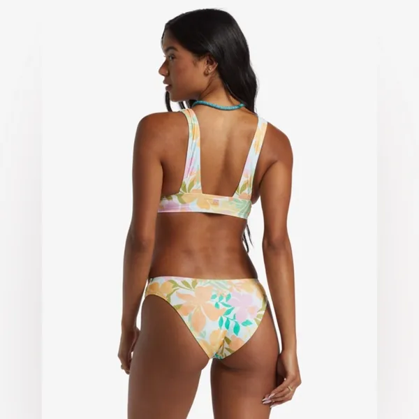 Billabong Sweet Aloha Remi Plunge Top-Multi NWT🌺🌊☀️ size M 6/8 floral bikini top - Image 3