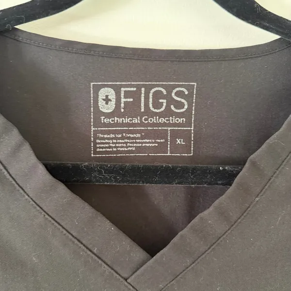 Figs‎ Catarina One-Pocket Scrub Top Black Size XL Scrub Shirt Short Sleeve - Image 4