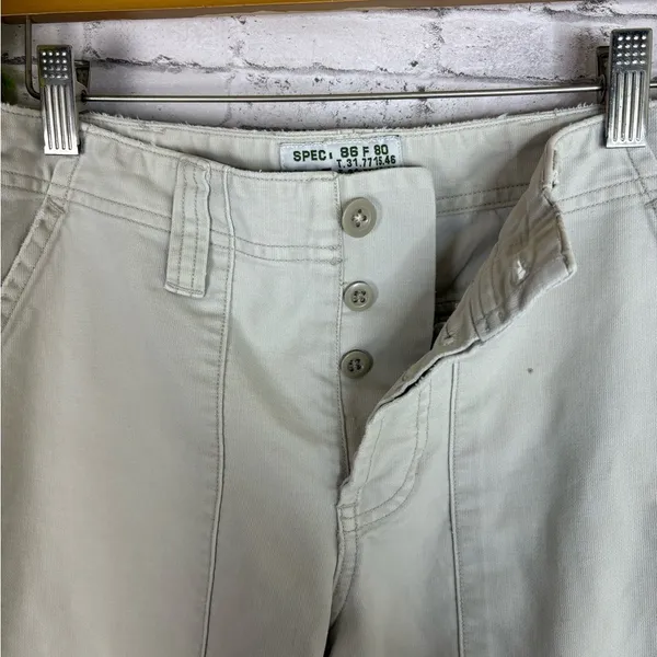 Vintage Abercrombie and Fitch Tan Cargo Utility Flare Jeans - Image 4