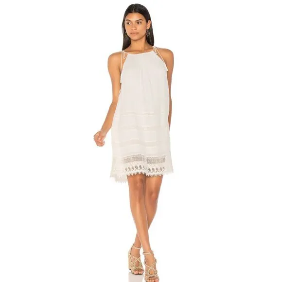Alice‎ + Olivia Danna Tie-Strap Short Dress Crochet Embroidered White Size Small - Image 2