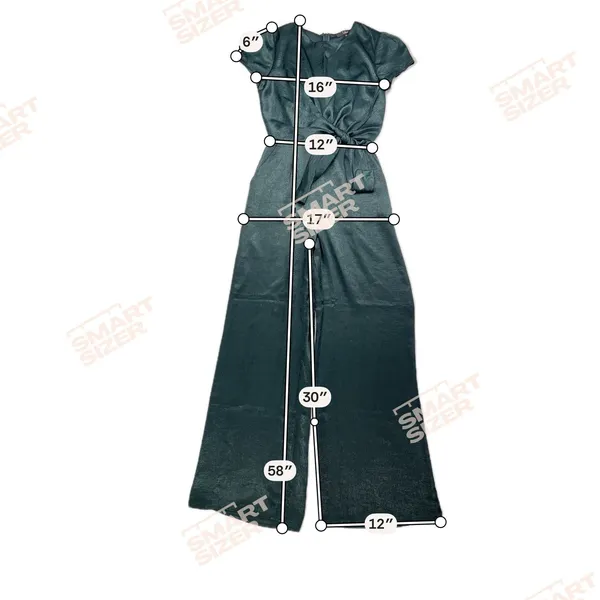 Lulus Let Me Entertain You Dark Green Satin Wide Leg Jumpsuit Tie Front Size XS - Image 8