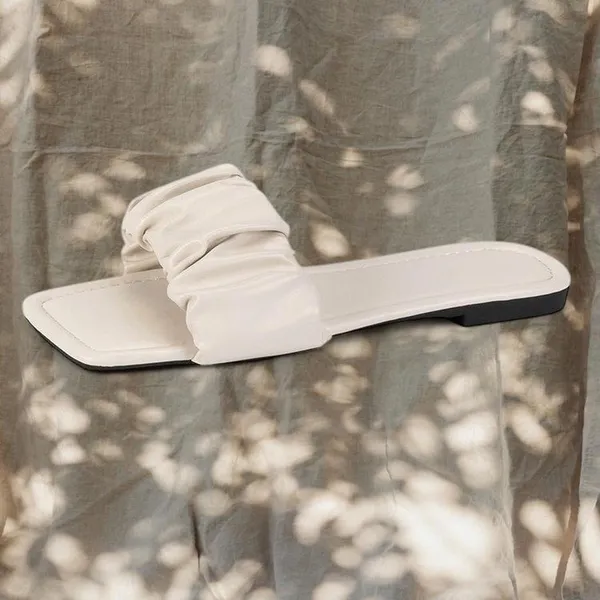 Forever 21 Beige/White Ruched Sandals - Image 2