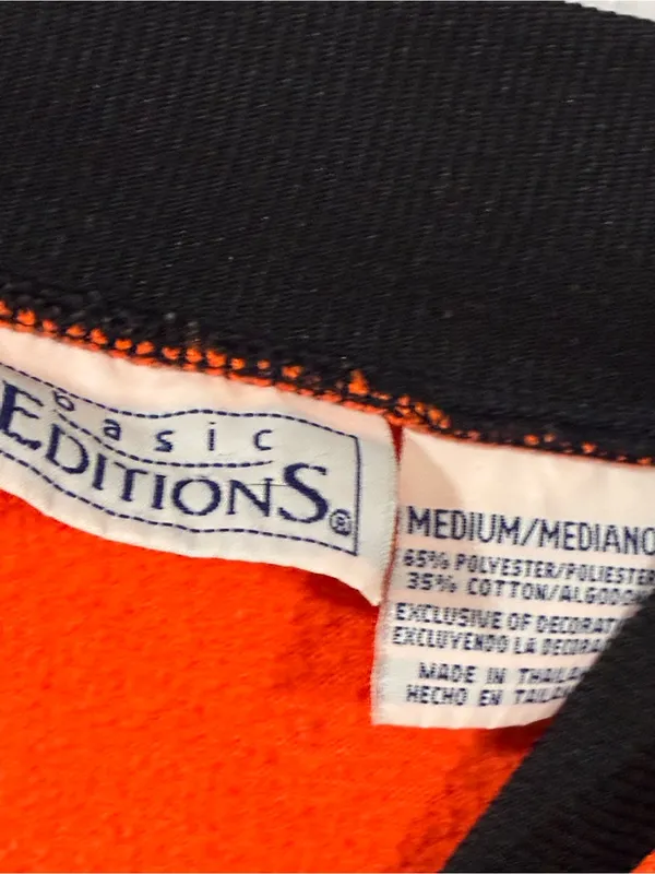 Vintage Basic Editions Halloween Sweatshirt Teddy Bear Witch Devil Womens Medium Orange - Image 3