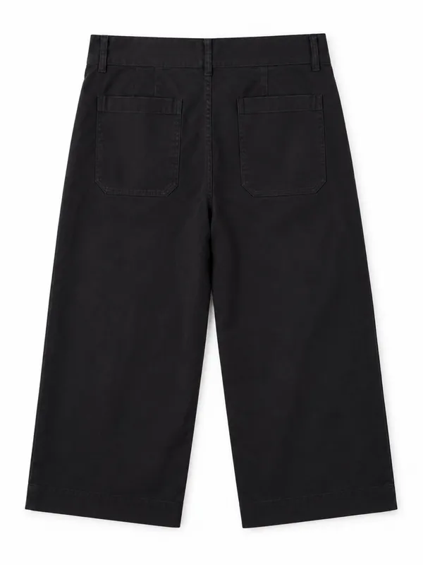 Maeve Anthropologie The Colette Pants Size 30 Black Linen Blend Wide Leg - Image 3