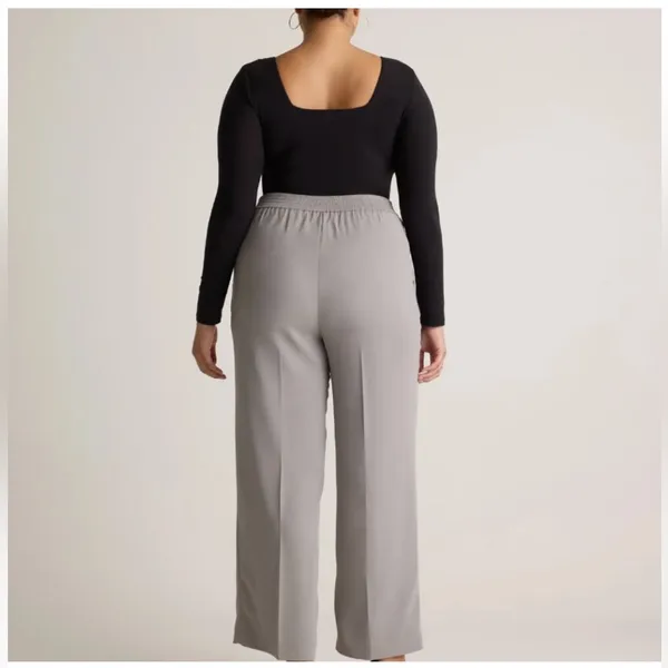NWT Quince Women's Stretch Crepe Classic Trouser Pants 30" Pants Coastal Grey 6 - Image 2