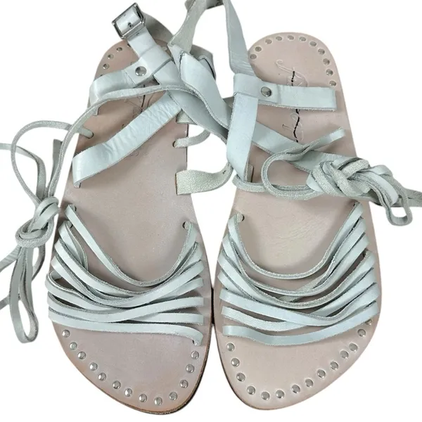 Free People Willow Wrap Gladiator Leather Sandals Bone Size 36 5 5.5 6 Bohemian - Image 3