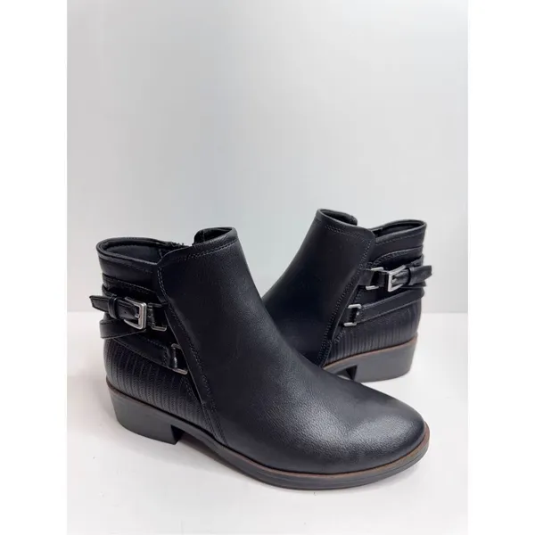 BareTraps Boots‎ Size 5.5 Black Ankle Booties Rider Style Block Heel NEW - Image 3