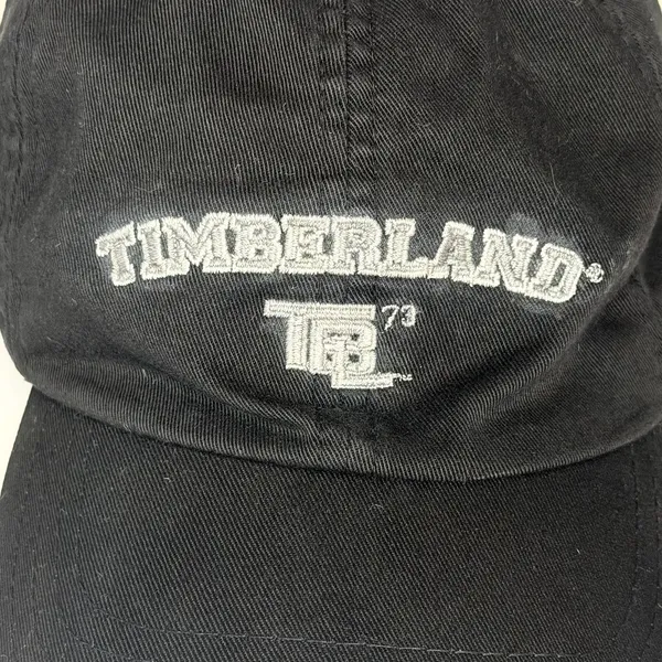 Vintage 90's Timberland Logo Black Baseball Cap Adjustable Hat Cotton Women - Image 7