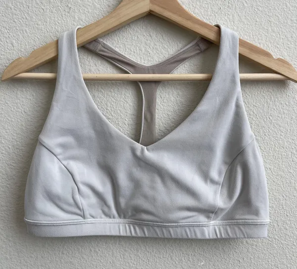 Lululemon White Arise Light Support Racerback Athletic Workout Sports Bra - Image 5