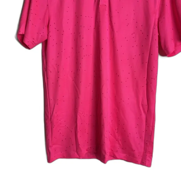 Nike dri fit ladies bright‎ pink with speckles athletic polo shirt size small - Image 3