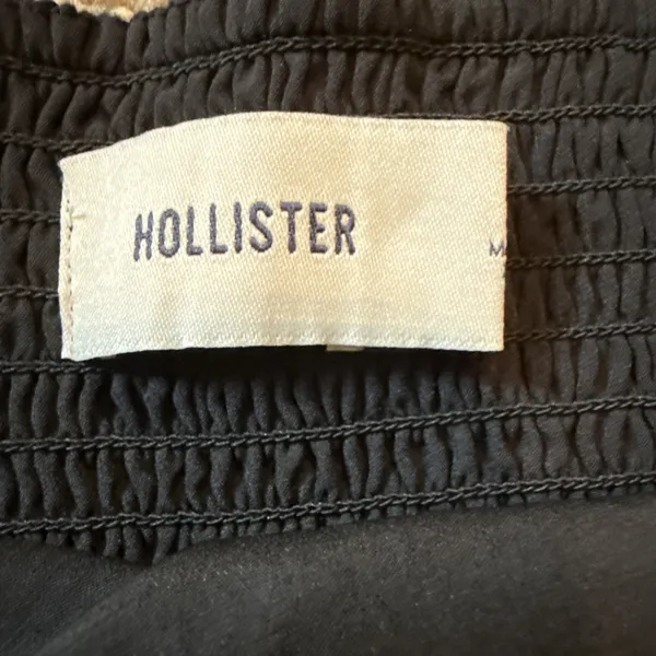 Hollister Black Strapless Ruched Peplum Tube Top Size XS - Image 5