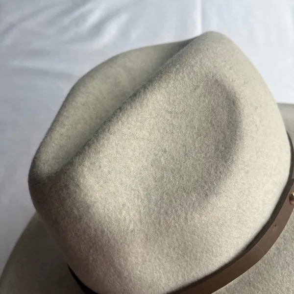 Free People Wythe in French Vanilla Leather Band Boho Festival 100% Wool Hat - Image 6