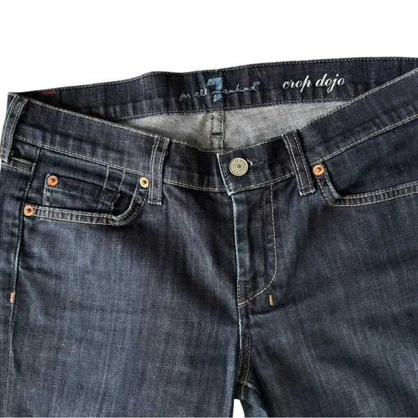 7 For All Mankind Crop Dojo Jean Low Rise Size 29 (8) Dark Wash P348380S-380S - Image 4