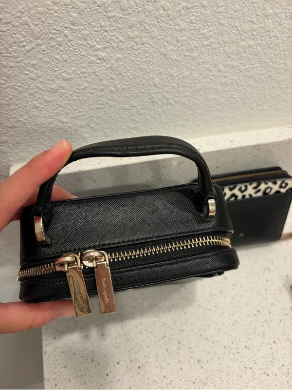 Kate Spade Black Leather Daisy Meow Top Handle Crossbody Bag With Wallet EUC - Image 7