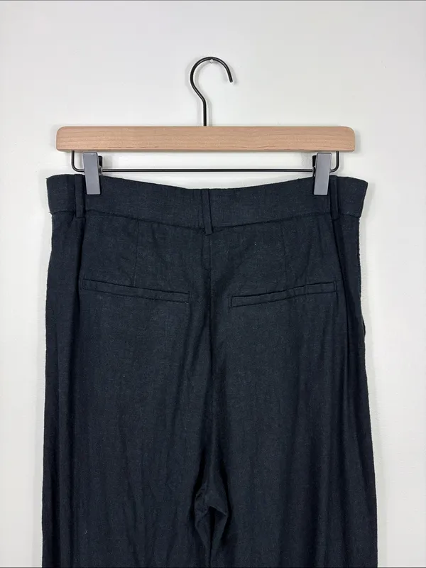 Abercrombie Linen Wide Leg Trousers Pants Black Women’s Size 30 10 Pleated - Image 8