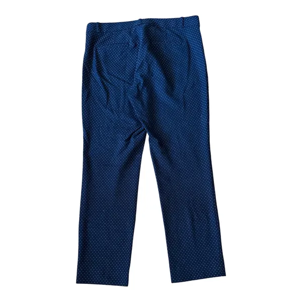 Banana Republic Navy Blue Polka Dot Straight Leg Ankle Pants Womens 10 - Image 5