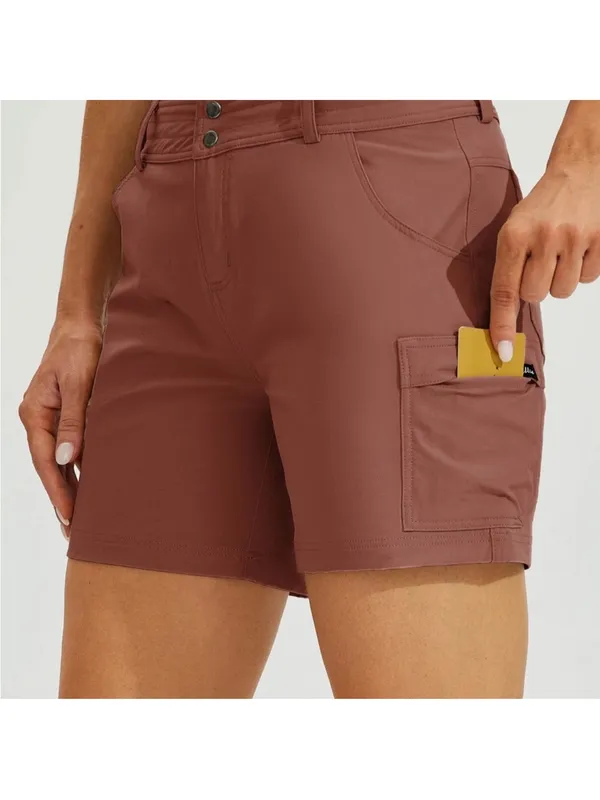 Everyday Women's Cargo Shorts in Rust Brown Size 6 - Image 4