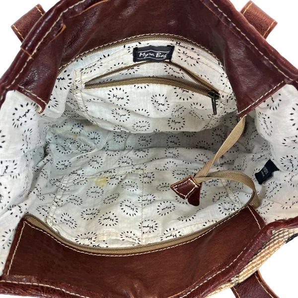Myra Bag Beautiful Cow Hide Pocket Southwest Aztec Design Tote Bag Boho Western - Image 6