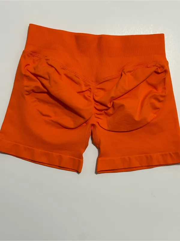 Women’s Orange Stretch Active Shorts Size M - Image 2