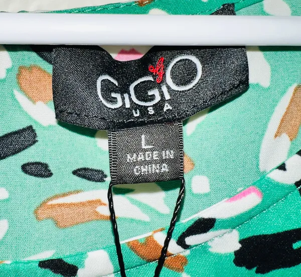 NWT GiGio USA Dot Printed Loose Fit Flowy Flutter Sleeve Knee Length Dress - Image 4