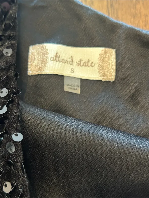 Altar’d State Black Sequin One Shoulder Cocktail Dress Size Small NWT - Image 6