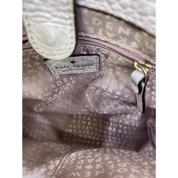 kate spade medium handbag w strap white leather cr - Image 11