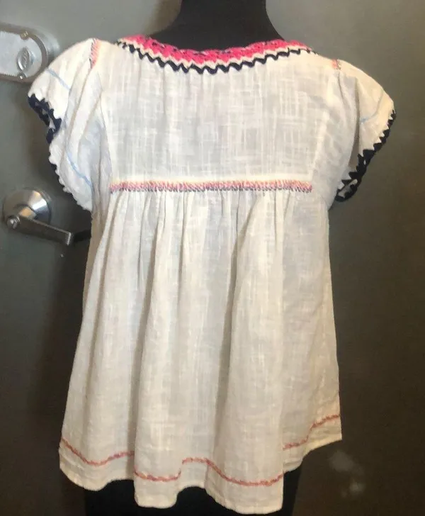 BanJara Embroidered Peasant top S - Image 3