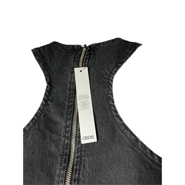 ASOS Denim Racer Dress In Washed Black 0‎ - Image 7