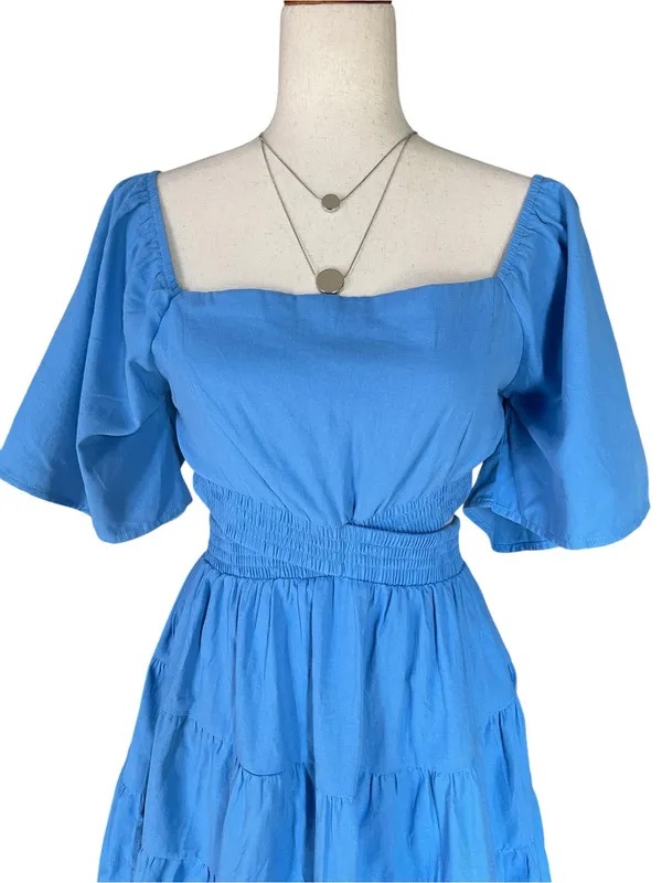 Shy Velvet Cutout Crossover Elastic Waist Casual Party A-Line Mini Dress - Image 7