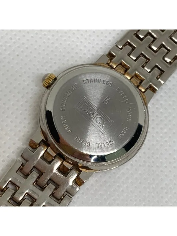 Vintage PS Design women watch gold tone quartz 24mm links bracelet 7.3” running - Image 5