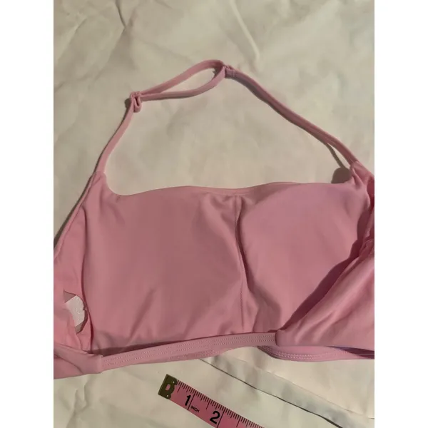 Light Pink Halter Bandeau Bikini Top‎ Adjustable Strap Solid Minimalist Swimwear - Image 7