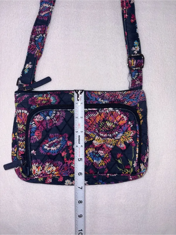 Vera Bradley Navy Floral Quilted Crossbody Bag - Image 5