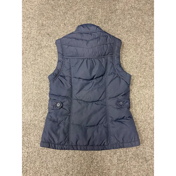 Hollister Navy Blue Quilted Puffer Vest Mock Neck Button Front Women's Size M - Image 5