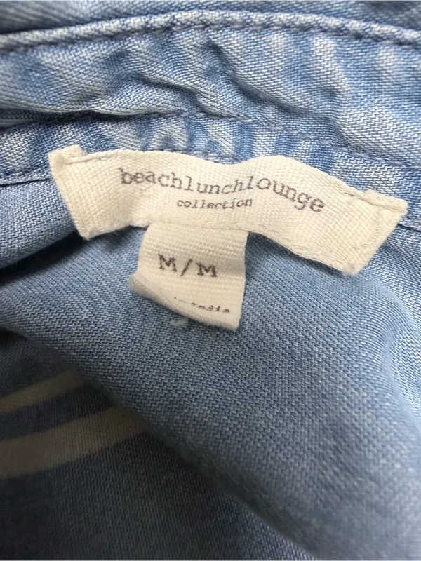 beachlunchlounge Light Blue Striped Lace-Up Sleeveless Midi Dress - Image 4