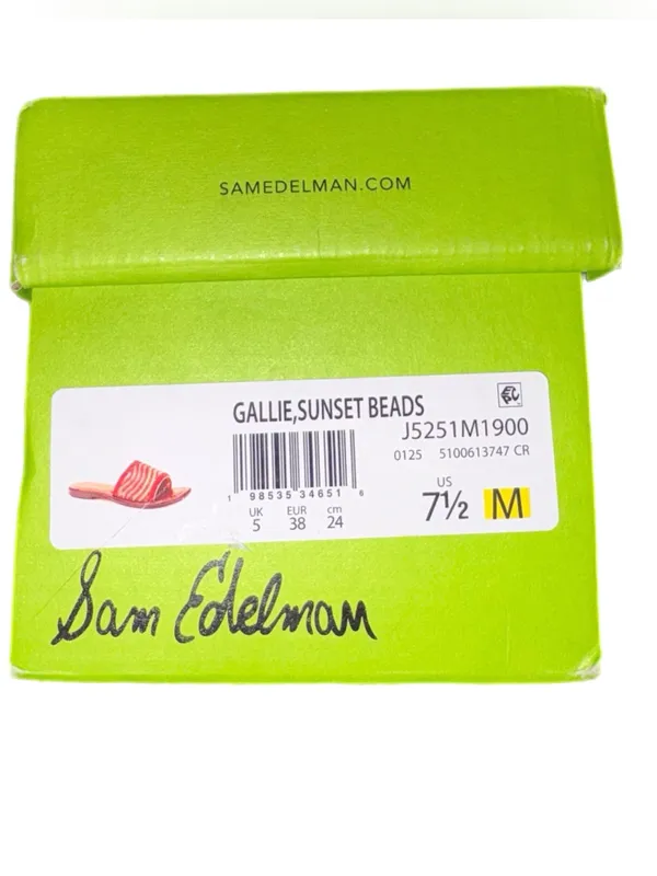 Sam Edelman Gallie Beaded Slide Sandal in Sunset Multi Size 7.5 New In Box - Image 10