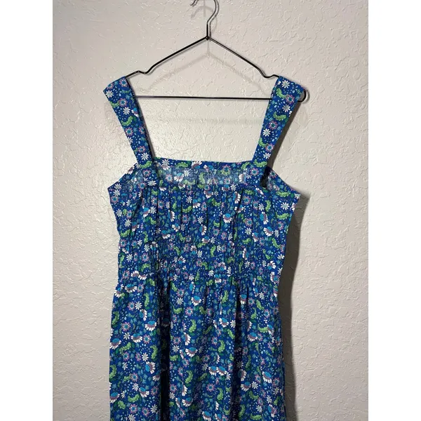 LOFT Floral Smocked Babydoll Dress Sz M Boho Fairy Cottagecore - Image 8