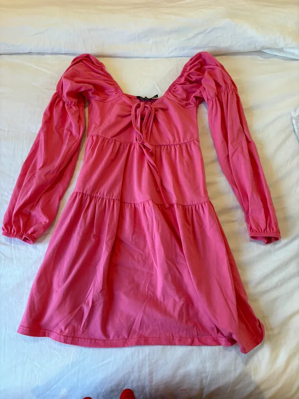 Boo Hoo Pink Long Sleeve Mini Dress - Image 2