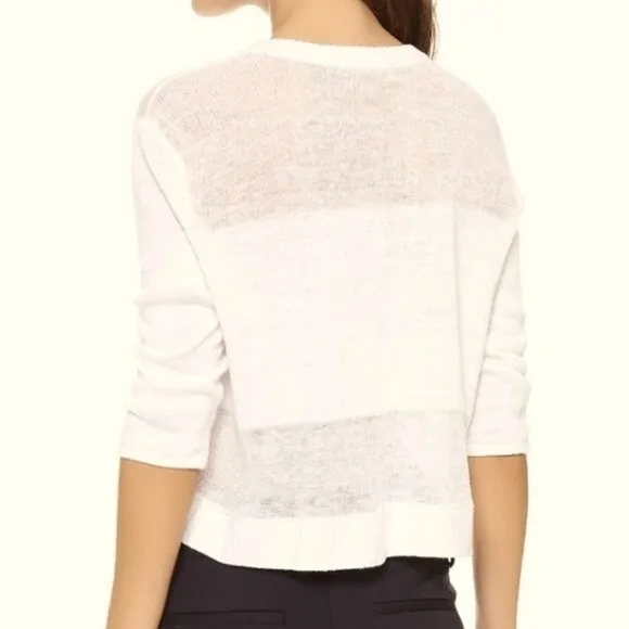 Alice + Olivia 100% Linen Beige‎ Crop Beach Sweater Size XS - Image 8