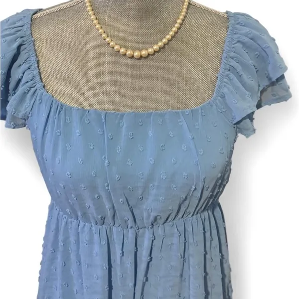 nwt Blue Textured Dress Size M - Image 3