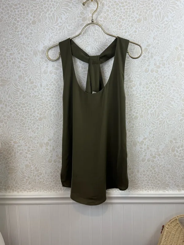 Shades of Grey by Micah Cohen Olive Green Tank Top - Size - Small - Image 2