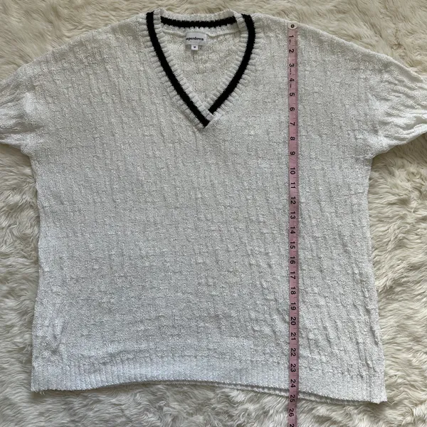 superdown x Revolve Sweater Long Sleeve V Neck Knit White Black M - Image 10