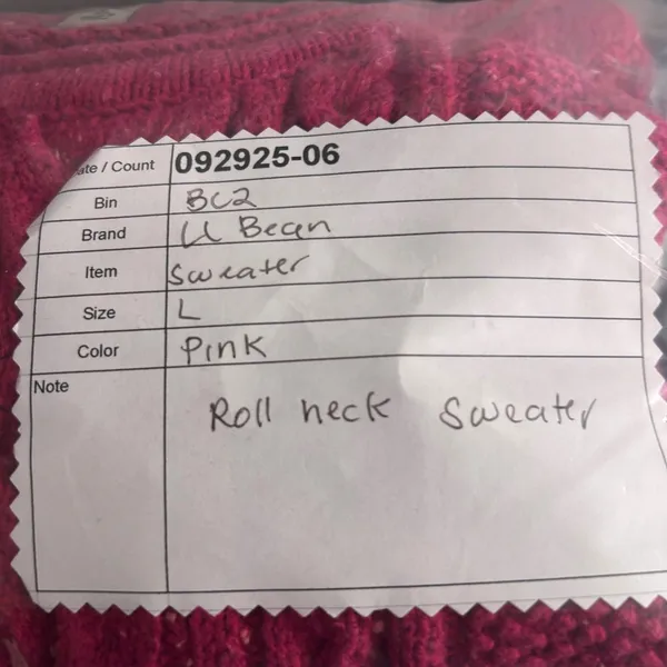 LL Bean Roll Neck Sweater Large‎ Pink - Image 14