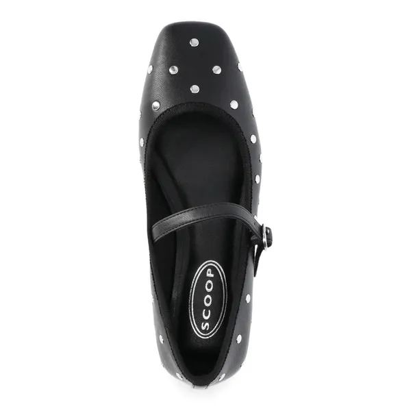 Scoop Womens Mary Jane Flats Size 8 Black Studded Memory Foam Ballet Shoes - Image 4