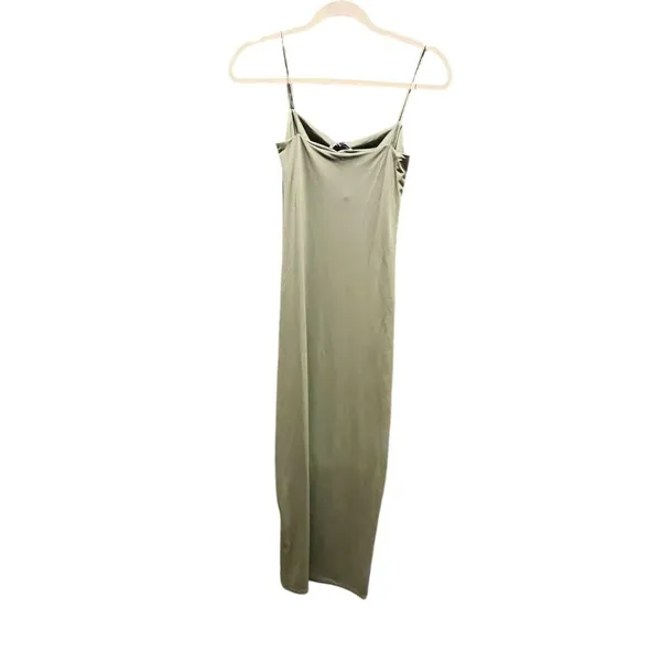 Zara Women's Strappy Maxi Dress Sage Green Sleeveless Standard Size S - Image 3