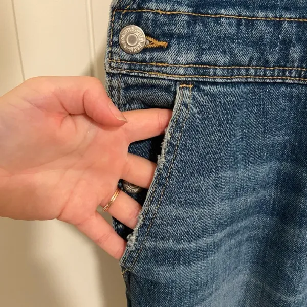 EUC | Old‎ Navy women’s ripped distressed medium wash denim overalls — size 2 - Image 4