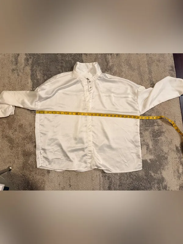 White Zara Button Up Shirt - Image 5