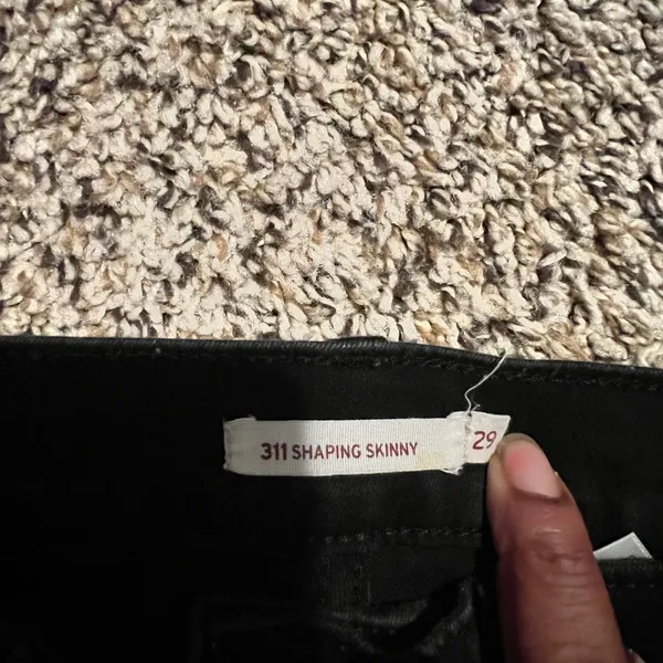 Levis‎ 311 Shaping Skinny Jeans Womens 29 Black Mid Rise Stretch Denim Pants - Image 2