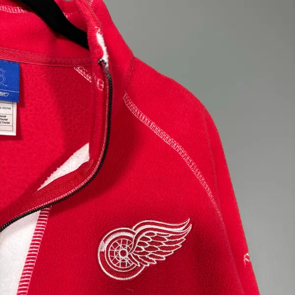 Detroit Red Wings RBX Women's Red & White Fleece Jacket - Size Large - Full Zip - Image 2